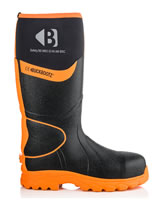 BuckBootz BBZ8000 Hi-Viz Safety Wellingtons Black And Orange