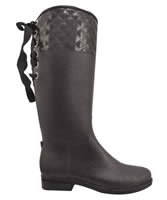 Dav Quilted Victoria Gunmetal Rain Boots