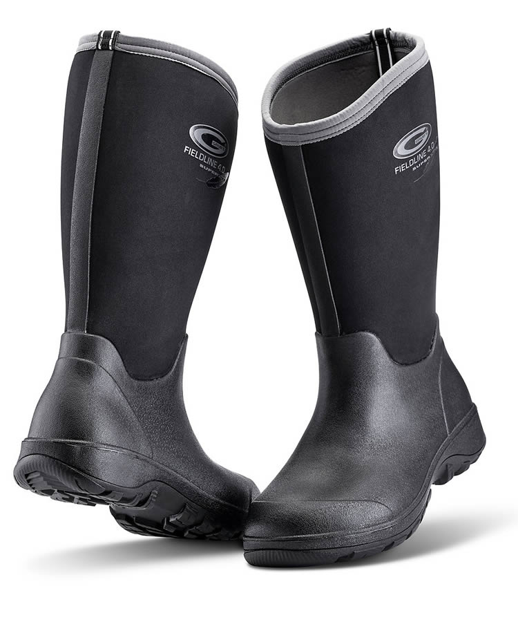 Grubs Fieldline Black Wellingtons