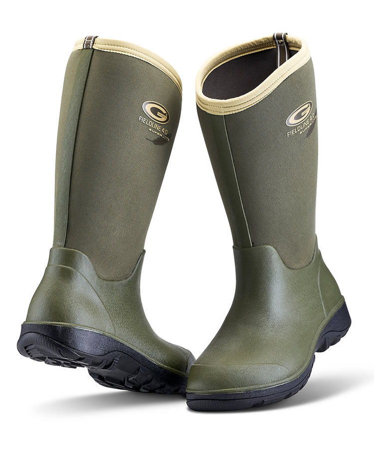 Grubs Fieldline Green Wellingtons