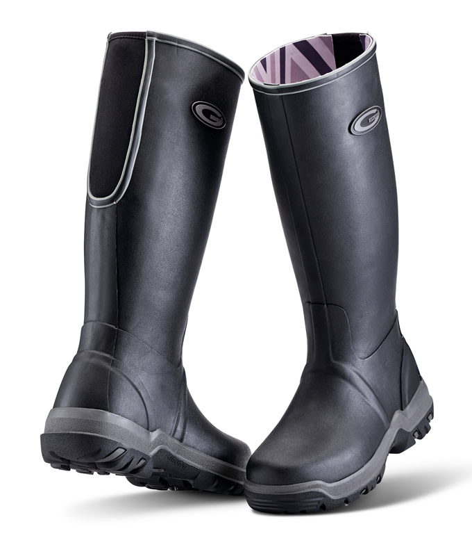 Grubs Rainline Black Wellingtons